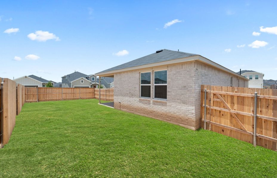 Exterior details and patio area of a home in Sunfield, Buda (Image 29). Exterior details and patio area of a home in Sunfield, Buda (Image 29).