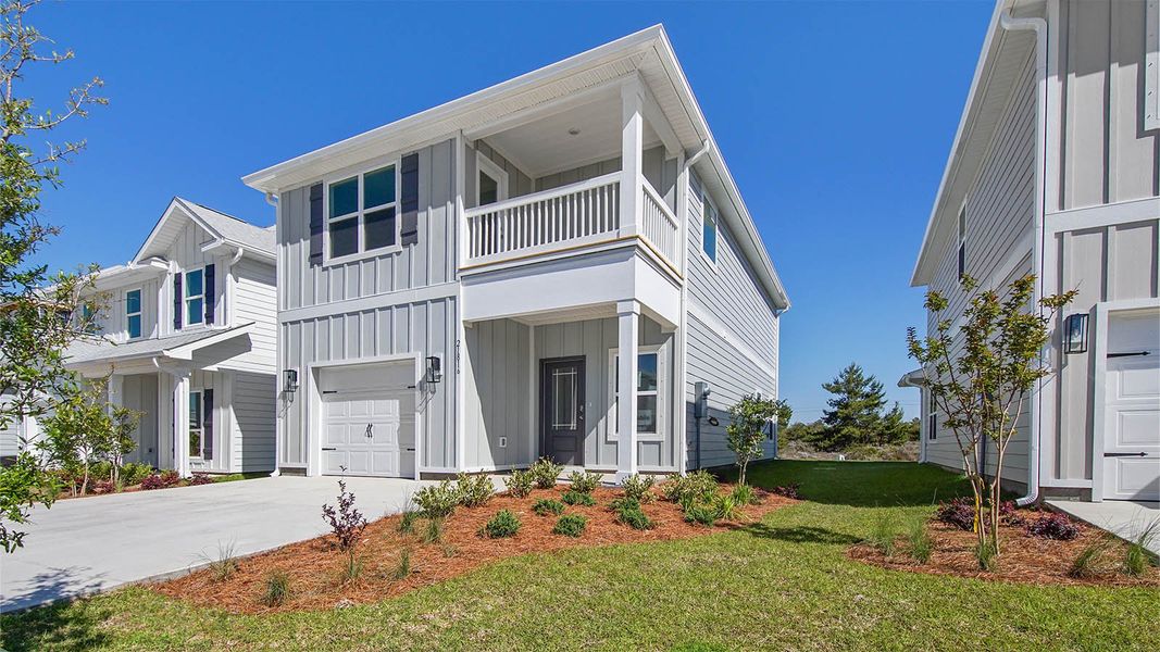 Representative exterior photo of a completed home built from the The Monroe by D.R. Horton in WindMark Beach, Port Saint Joe, FL (Image 26).