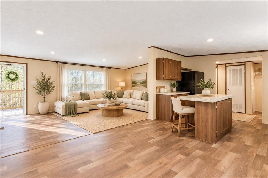 Furnished interior view inside a new home in , Ellijay (Image 45).