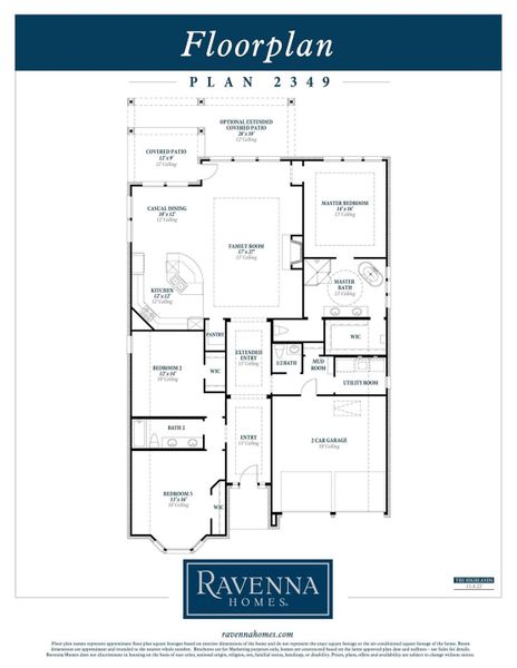2D floor plan layout of this home in The Highlands 55′, Porter, TX (Image 5).