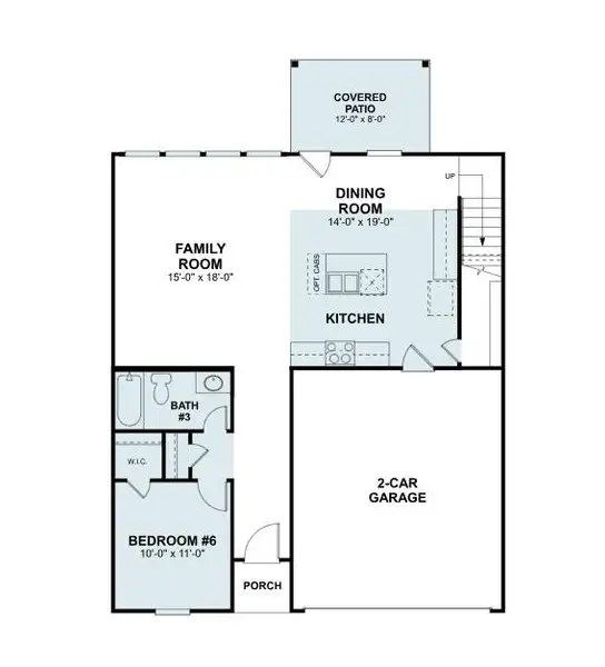 2D floor plan layout of this home in Marble Creek Crossing, Austin, TX (Image 3).
