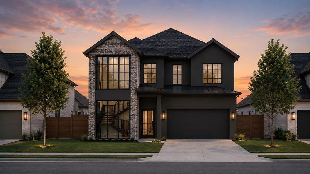 Rendering: Front exterior dusk