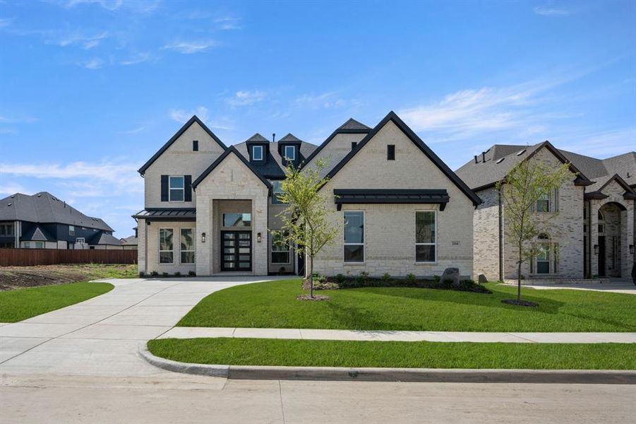 Front exterior of a new home in Birdsong, Mansfield, TX, highlighting curb appeal (Image 18). Front exterior of a new home in Birdsong, Mansfield, TX, highlighting curb appeal (Image 18).