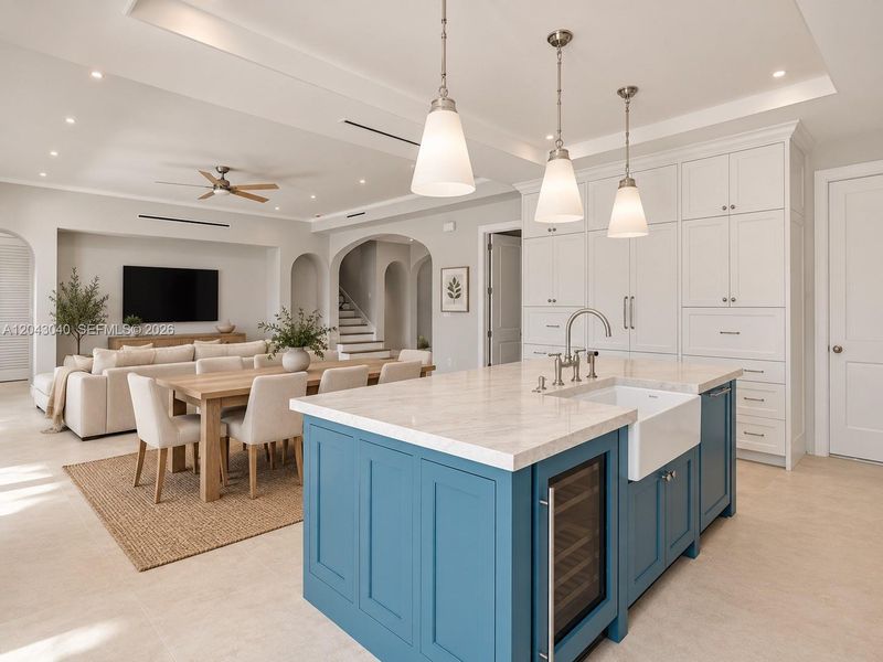 Furnished interior view inside a new home in , South Miami (Image 55).