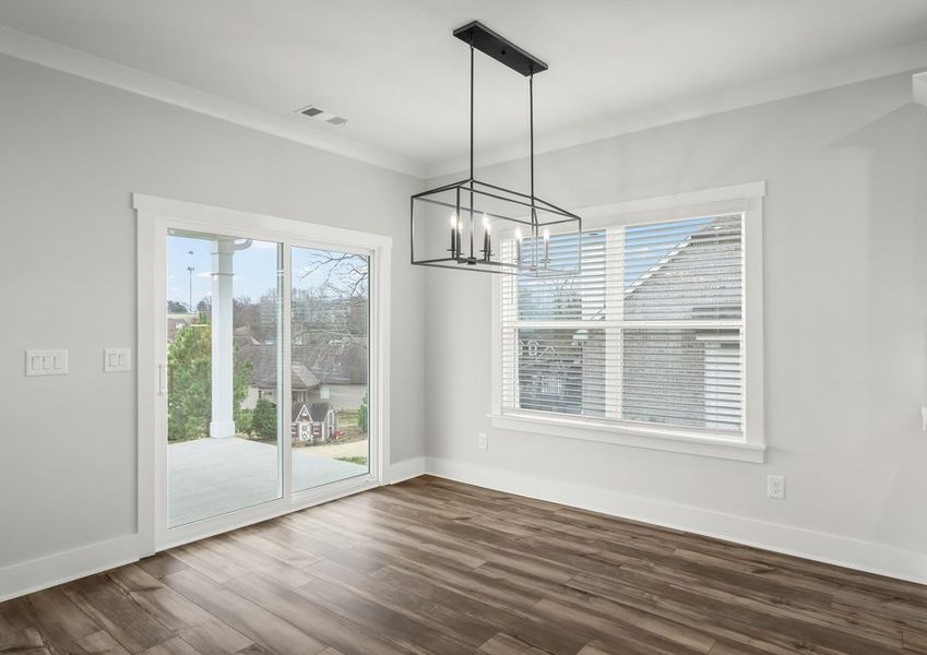A cozy dining space off the kitchen.
