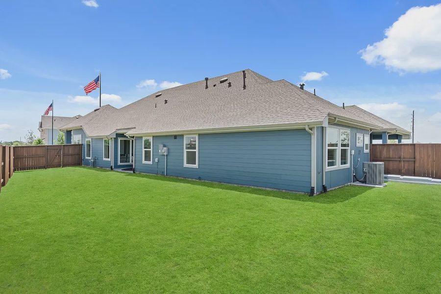 Representative exterior details of a home built from the Countryside by Chesmar Homes in Meridiana Townhomes, Iowa Colony (Image 23).