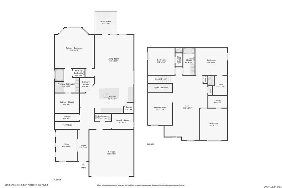 2D floor plan layout of this home in Thomas Pond, San Antonio, TX (Image 7). 2D floor plan layout of this home in Thomas Pond, San Antonio, TX (Image 7).