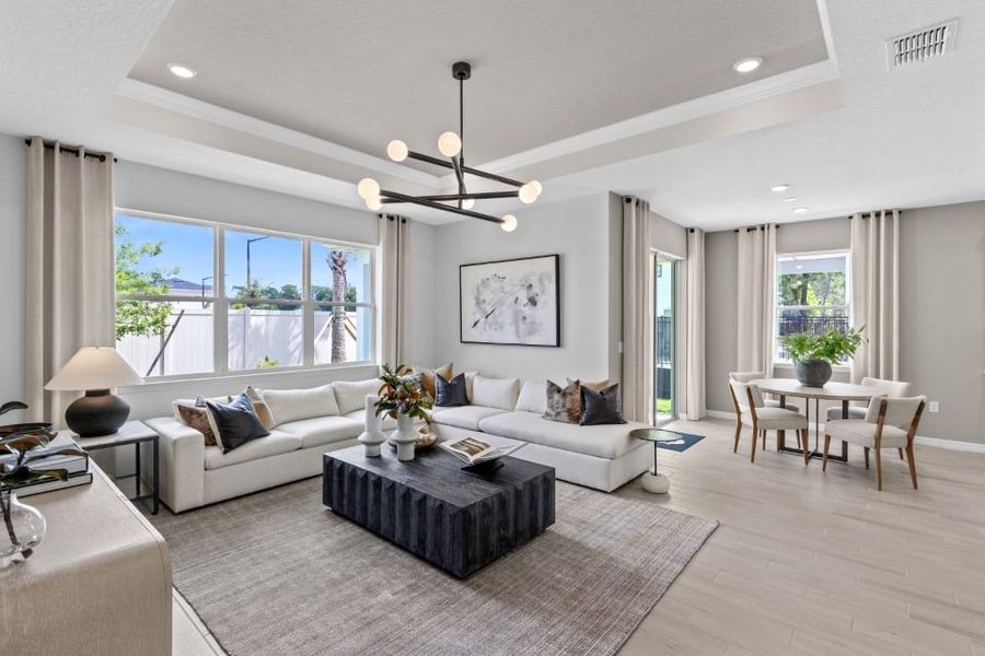 Representative furnished interior of a home built from the Heston by Pulte Homes in Canopy Preserve, Deland (Image 6).