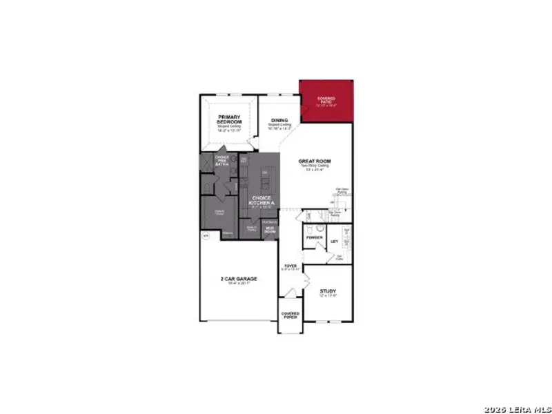 2D floor plan layout of this home in Comanche Ridge, San Antonio, TX (Image 2).
