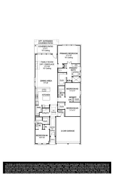 2D floor plan layout of this home in Marvida 45' - Gated, Cypress, TX (Image 2).