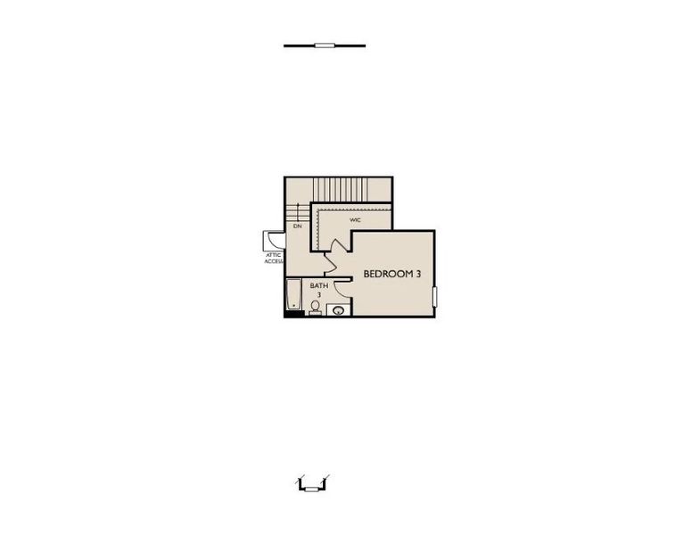 2D floor plan layout of this home in Cane Ridge Townhomes, Antioch, TN (Image 3).