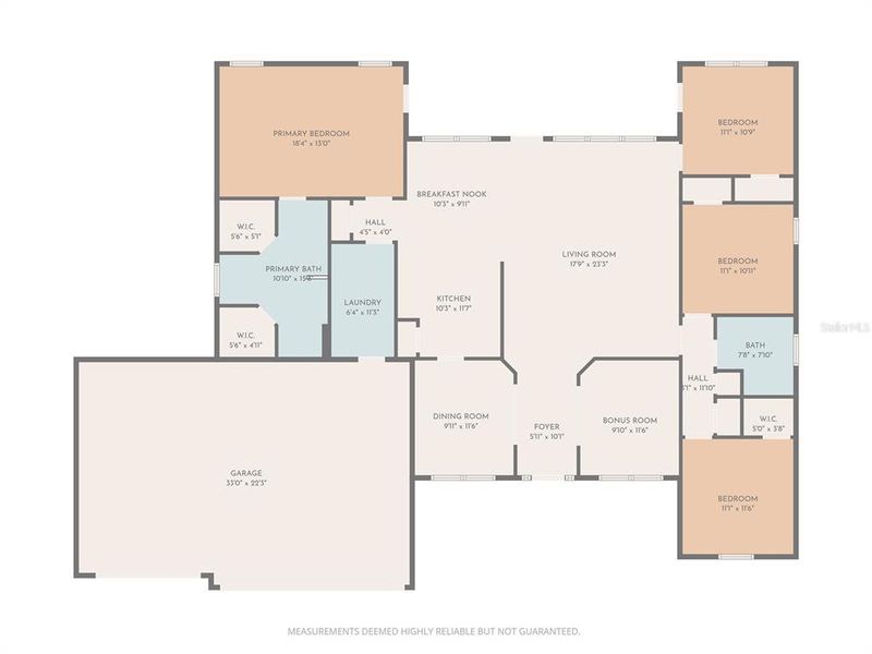 2D floor plan layout of this home in Royal Highlands, Weeki Wachee, FL (Image 5).