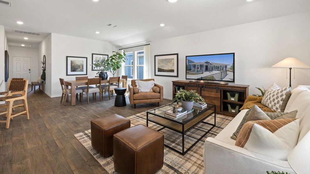 Furnished interior view inside a new home in Prairie Lakes, Buda (Image 3). Furnished interior view inside a new home in Prairie Lakes, Buda (Image 3).