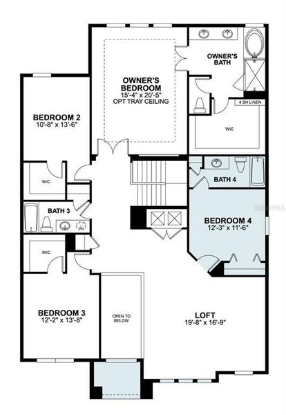 2D floor plan layout of this home in Estates at Rivercrest, Sanford, FL (Image 6). 2D floor plan layout of this home in Estates at Rivercrest, Sanford, FL (Image 6).