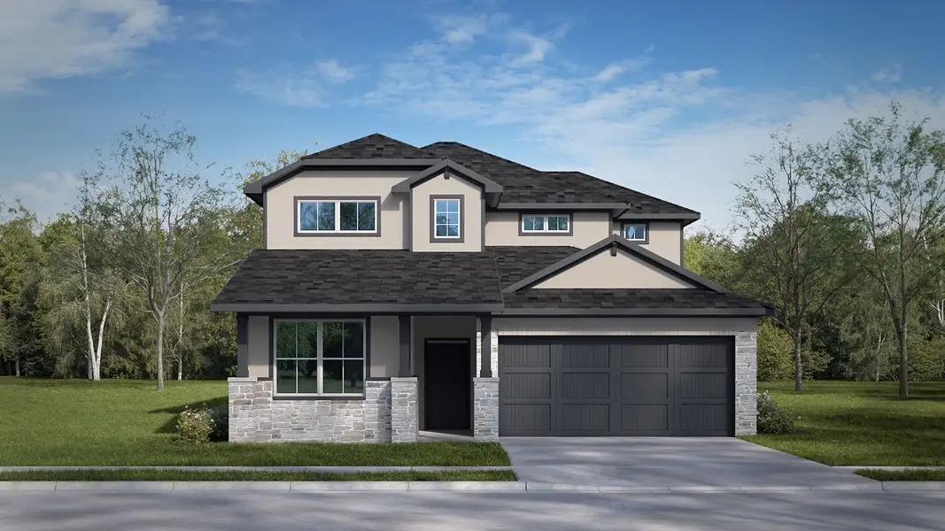 Representative exterior photo of a completed home built from the The Wilson II by D.R. Horton in Mayfair, New Braunfels, TX (Image 4).