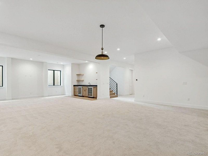 Open concept Basement with new, high grade carpet