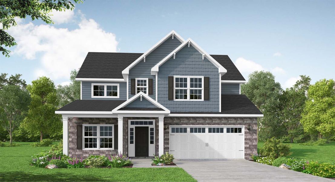 Representative exterior photo of a completed home built from the Austin by Caviness & Cates Communities in Bartlett Manor, Youngsville, NC (Image 72).