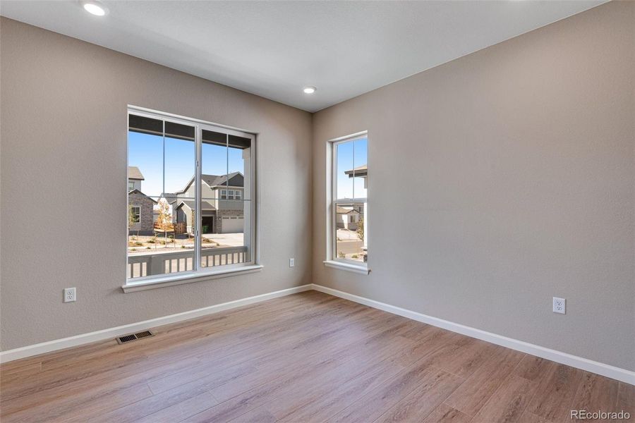 Spacious, unfurnished interior of a new home in Ensemble at The Aurora Highlands, Aurora (Image 29). Spacious, unfurnished interior of a new home in Ensemble at The Aurora Highlands, Aurora (Image 29).