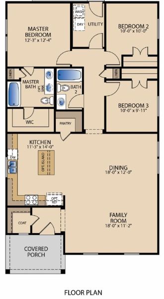 2D floor plan layout of this home in Trace, San Marcos, TX (Image 3).
