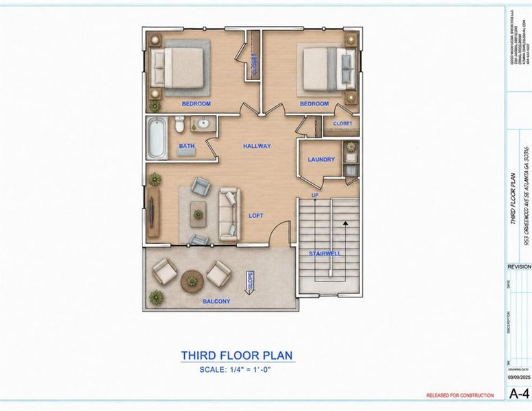 2D floor plan layout of this home in , Atlanta, GA (Image 5).