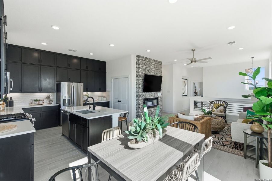 Furnished interior view inside a new home in Centero at Stone Oak, San Antonio (Image 15).