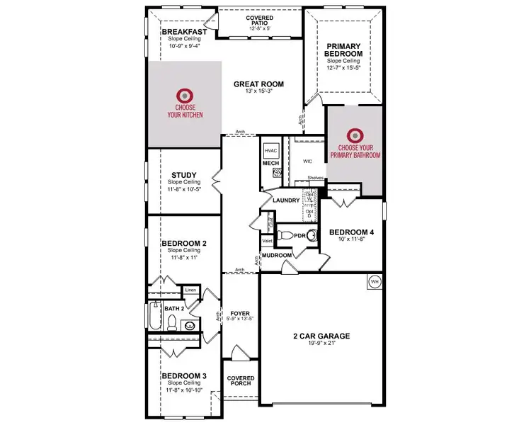 2D floor plan layout of this home in Brookville Estates, Forney, TX (Image 4).