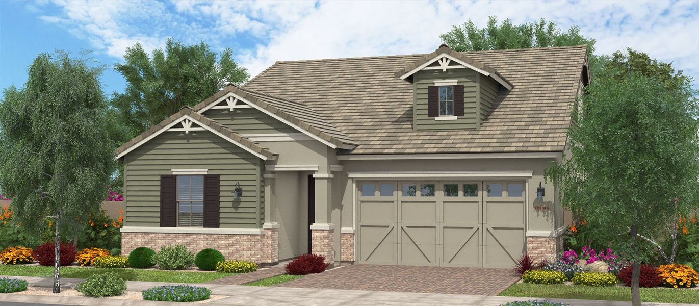 Representative exterior photo of a completed home built from the Avocado w/Loft by Fulton Homes in Orchard at Barney Farms, Queen Creek, AZ (Image 5).