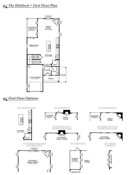 2D floor plan layout for the Whitlock by Eastwood Homes in Caldwell Forest, Charlotte, NC (Image 3).