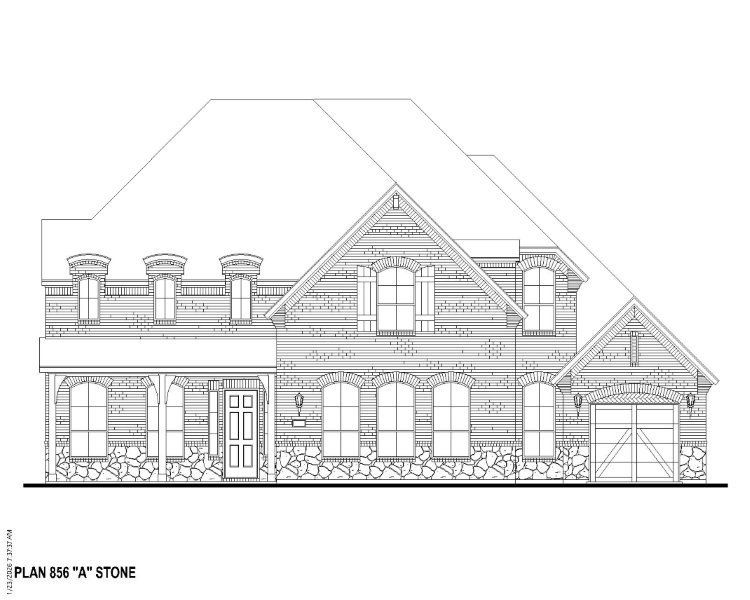 Plan 856 Elevation A w/ Stone Plan 856 Elevation A w/ Stone