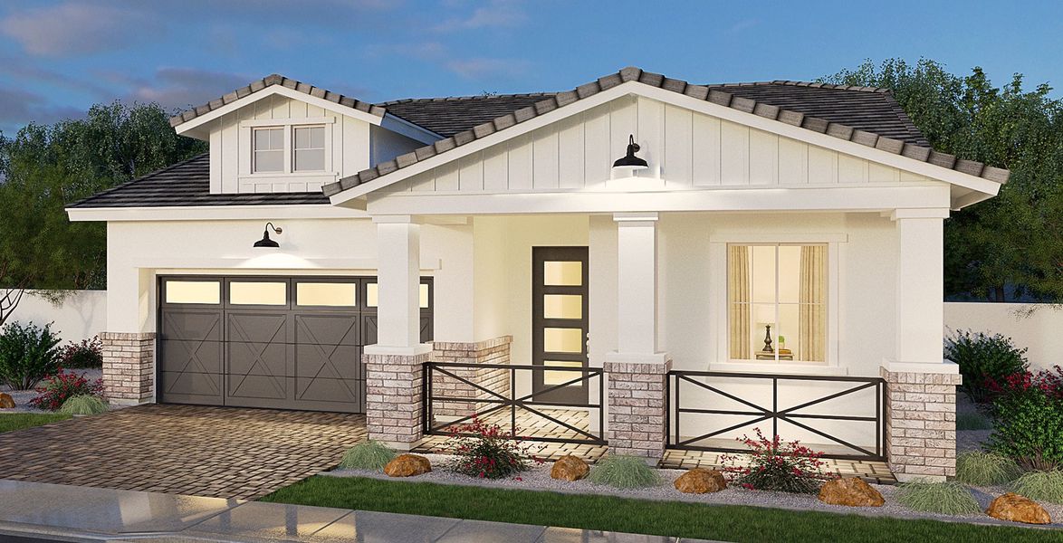 Representative exterior photo of a completed home built from the Residence Two by Blandford Homes in Reserve at Red Rock: Vintage Collection, Mesa, AZ (Image 6).