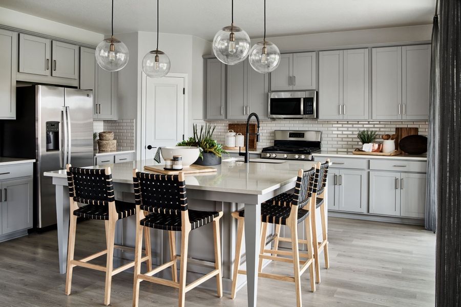 Furnished interior view inside a new home in Trailstone Town Collection, Arvada (Image 6).