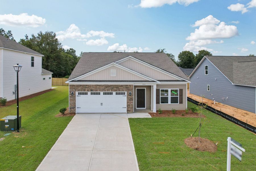 Front exterior of a new home in Portrait Hills, Aiken, SC, highlighting curb appeal (Image 1).