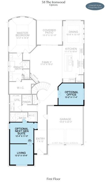 2D floor plan layout for the Ironwood by Landon Homes in Fields Select - 50's, Frisco, TX (Image 5). 2D floor plan layout for the Ironwood by Landon Homes in Fields Select - 50's, Frisco, TX (Image 5).