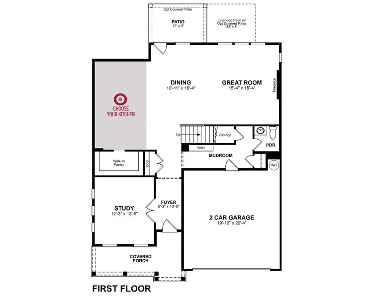 2D floor plan layout of this home in The Paddocks at Doc Hughes, Buford, GA (Image 3).