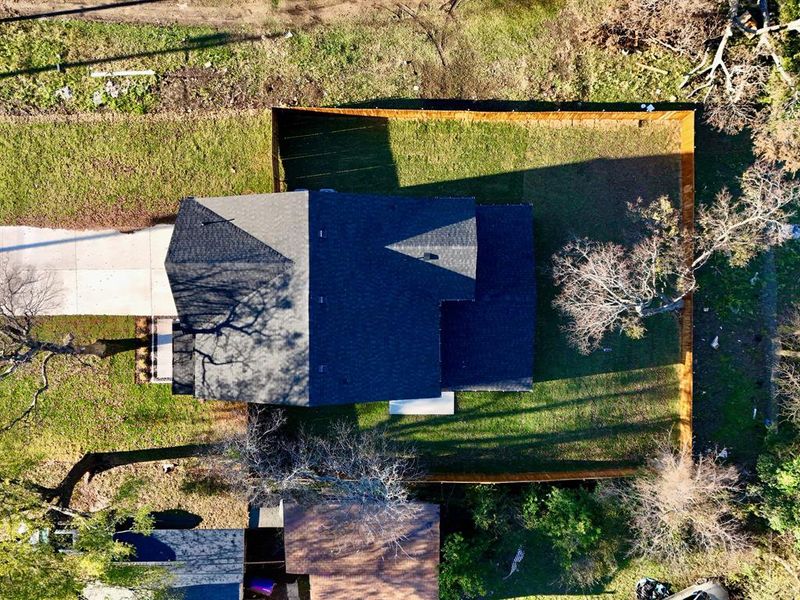 View from above of property