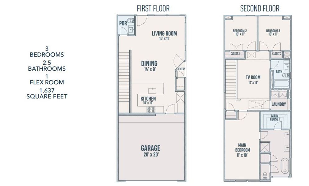 2D floor plan layout for the 1637CL by Contempo Builder in Cay Landing, Houston, TX (Image 1). 2D floor plan layout for the 1637CL by Contempo Builder in Cay Landing, Houston, TX (Image 1).