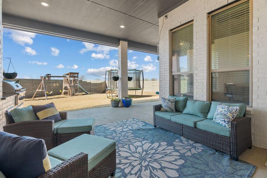 Exterior details and patio area of a home in , Argyle (Image 3).