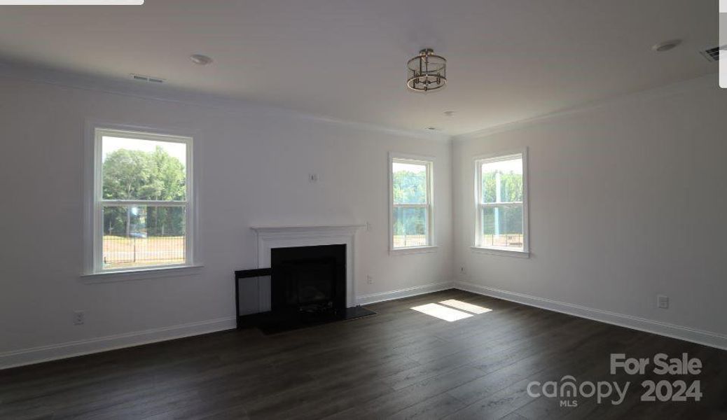 Family room with gas fireplace