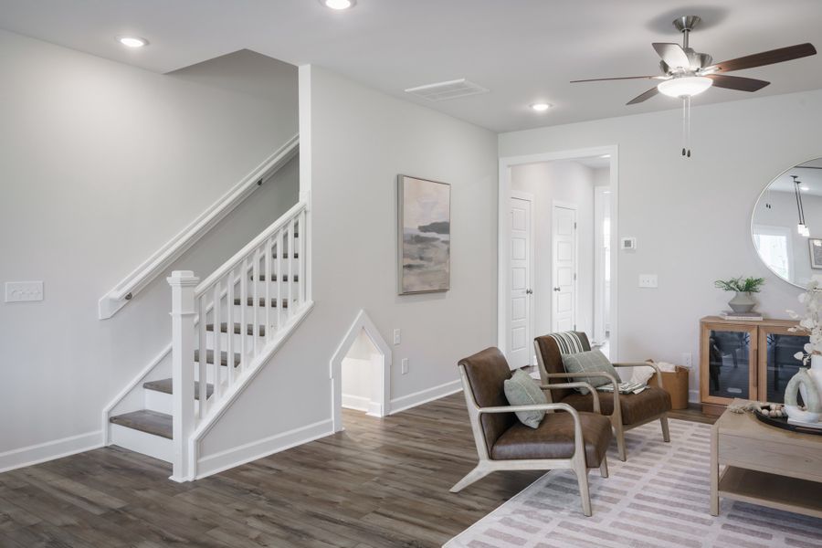 Representative furnished interior of a home built from the The Carson by Cothran Homes in Reidville Town Center, Reidville (Image 12).