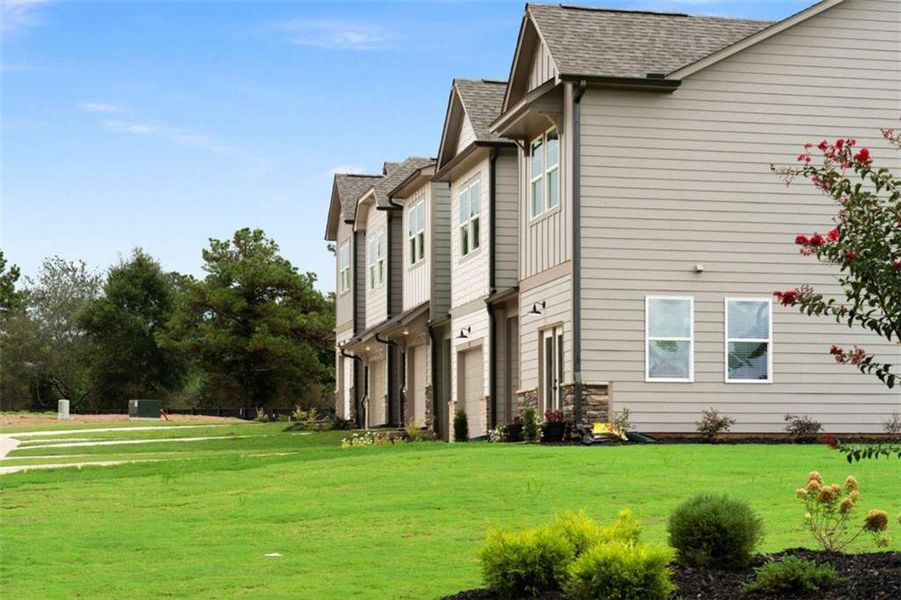 Front exterior of a new home in , Cedartown, GA, highlighting curb appeal (Image 29).