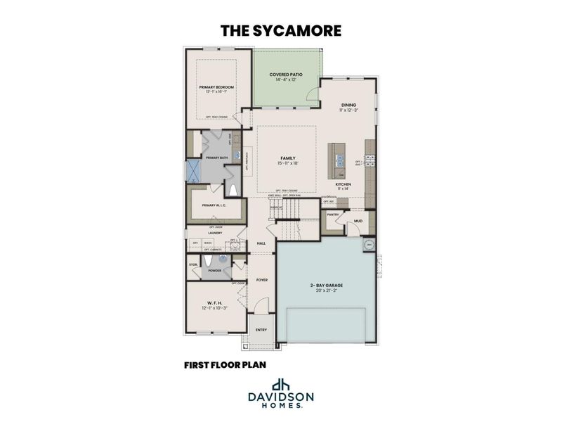 2D floor plan layout for the The Sycamore B by Davidson Homes LLC in Heartland, Heartland, TX (Image 3). 2D floor plan layout for the The Sycamore B by Davidson Homes LLC in Heartland, Heartland, TX (Image 3).