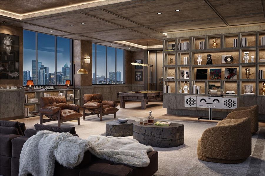 Furnished interior view inside a new home in The Rider Wynwood, Miami (Image 1).