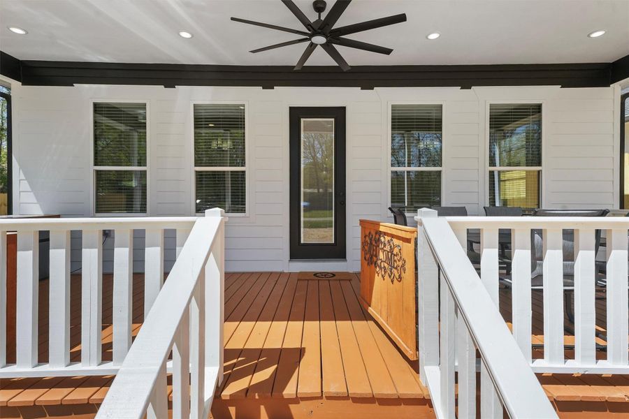 Exterior details and patio area of a home in , Point Blank (Image 12).