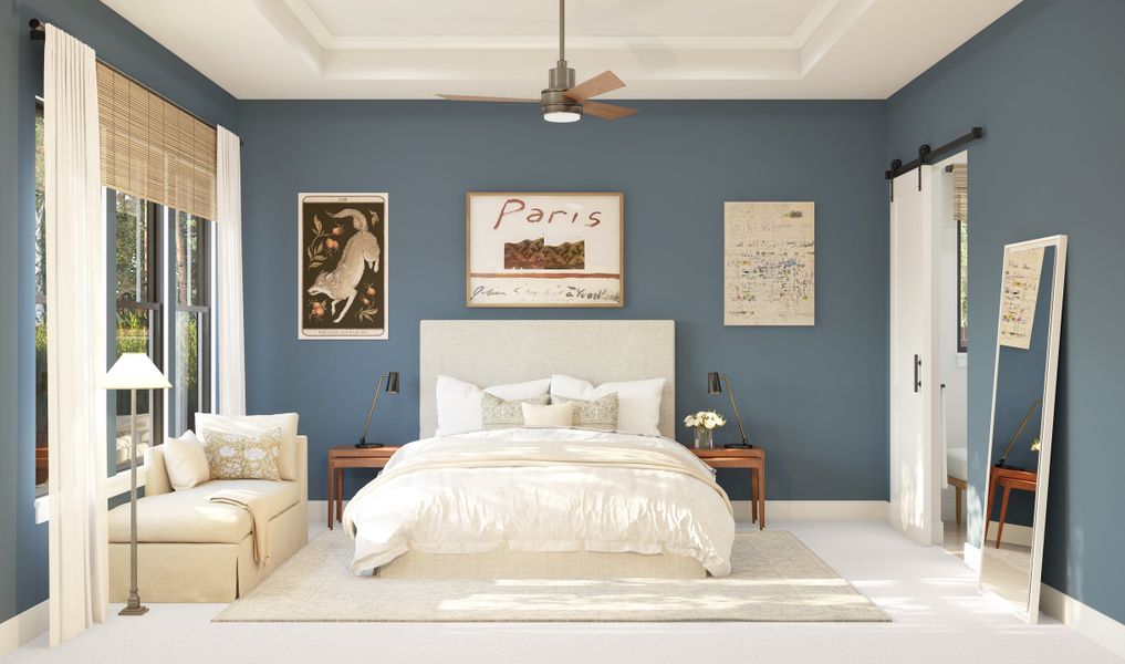 Primary suite with tray ceiling Primary suite with tray ceiling