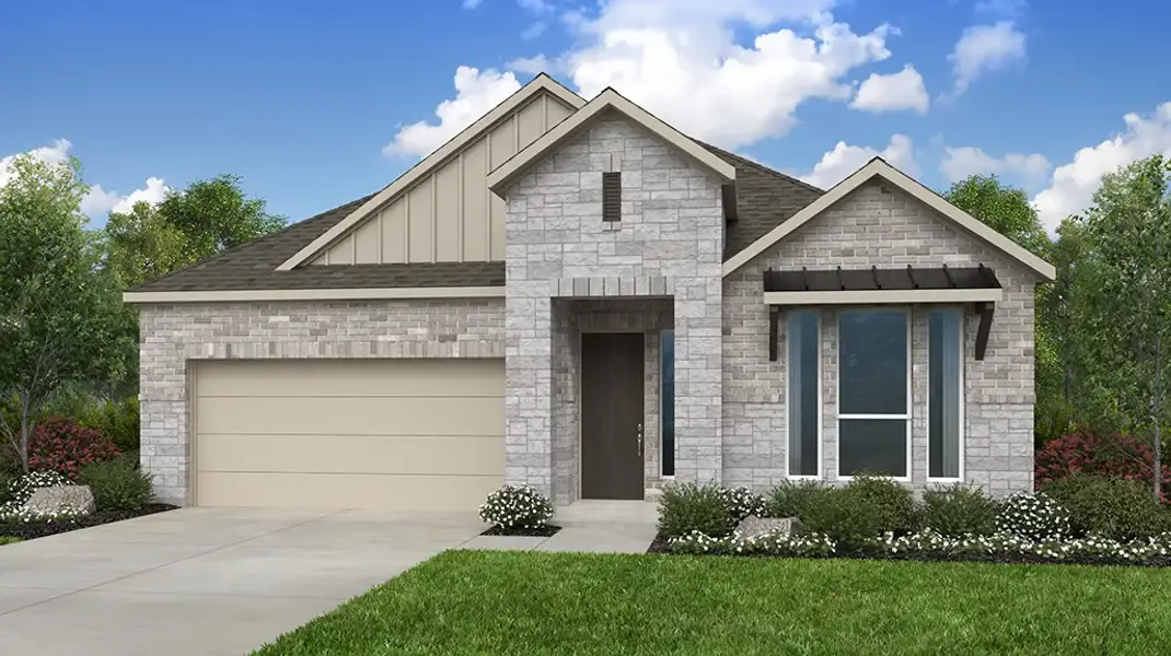 Representative exterior photo of a completed home built from the Burnet by Taylor Morrison in Eastwood, Manor, TX (Image 20).
