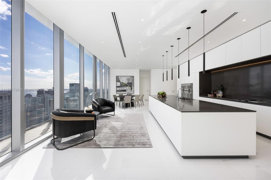 Furnished interior view inside a new home in Aston Martin Residences, Miami (Image 8).