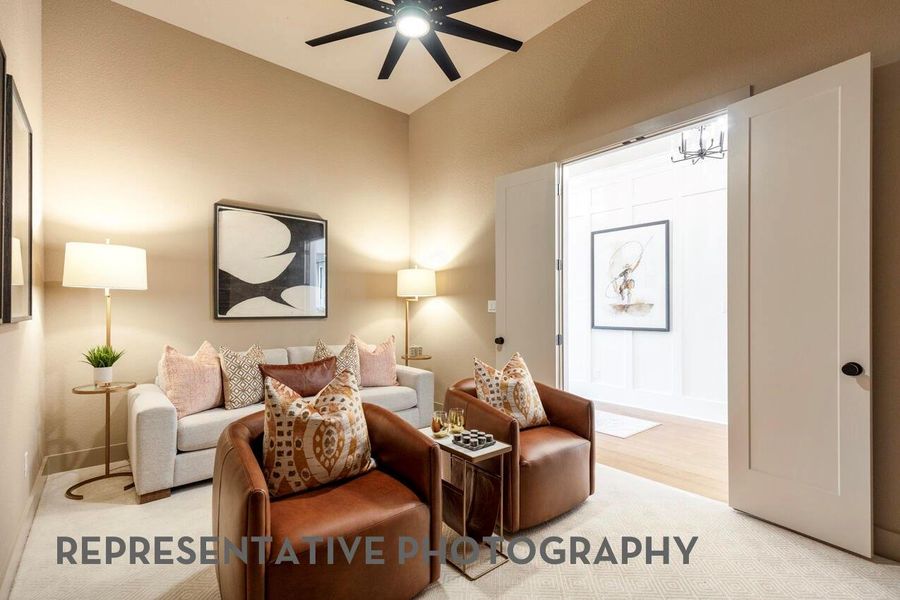 Furnished interior view inside a new home in Bridgeland, Cypress (Image 5). Furnished interior view inside a new home in Bridgeland, Cypress (Image 5).