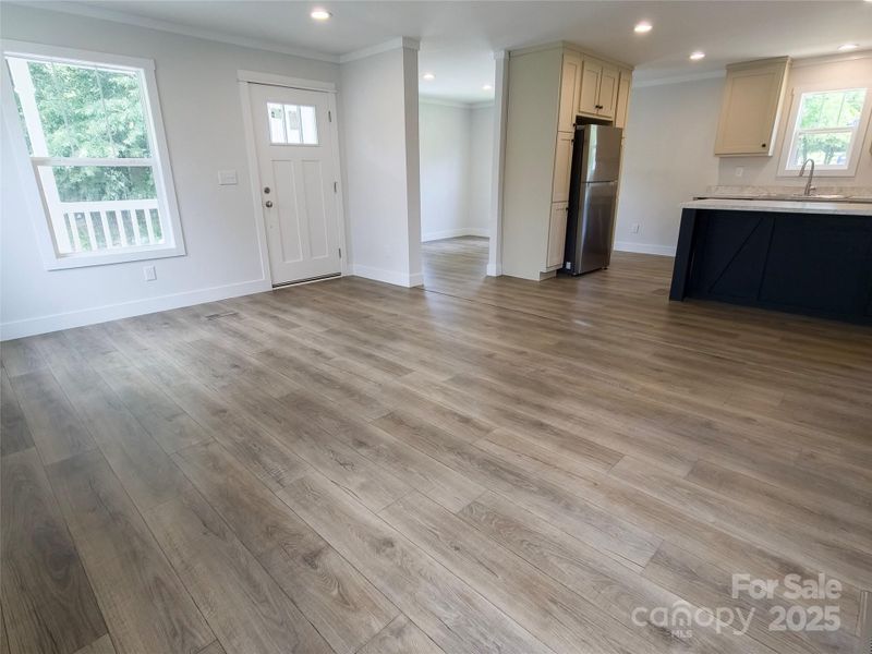 Living room open to Kitchen and Dining Room