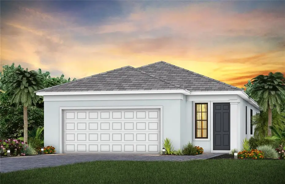 Front exterior of a new home in , Lakewood Ranch, FL, highlighting curb appeal (Image 1). Front exterior of a new home in , Lakewood Ranch, FL, highlighting curb appeal (Image 1).