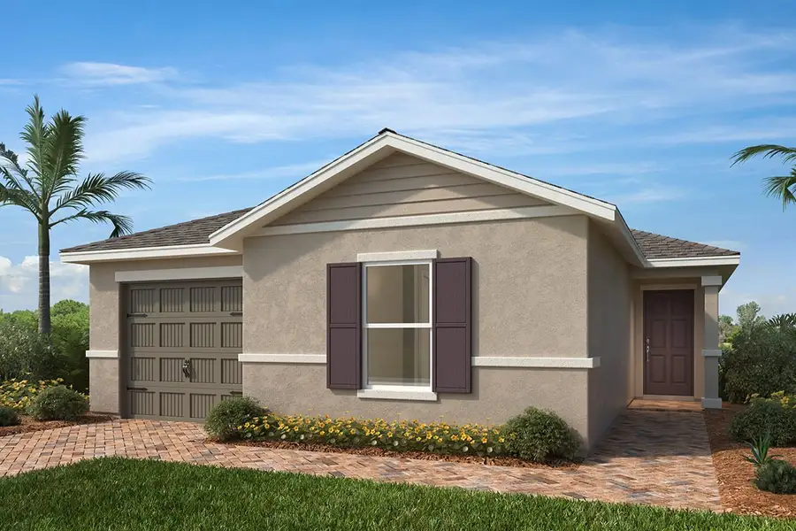 Representative exterior photo of a completed home built from the 1317 Modeled by KB Home in Reserve at Forest Lake I, Lake Wales, FL (Image 4).